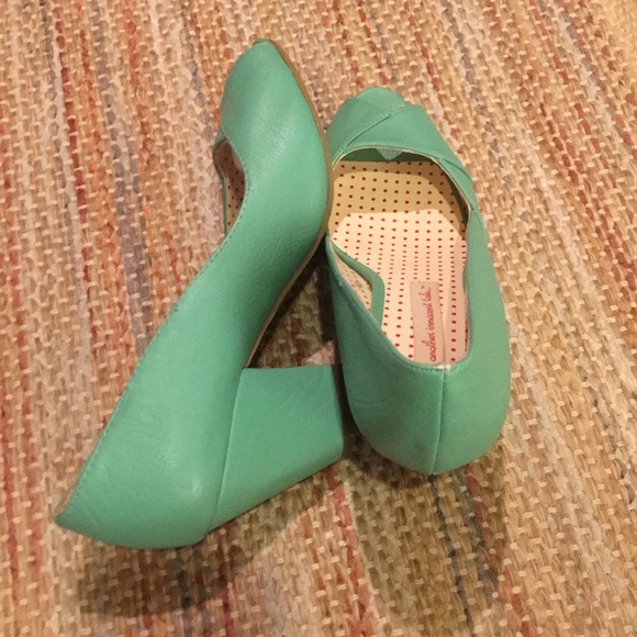 Modcloth mint green peep toe heels - Picture 4 of 8